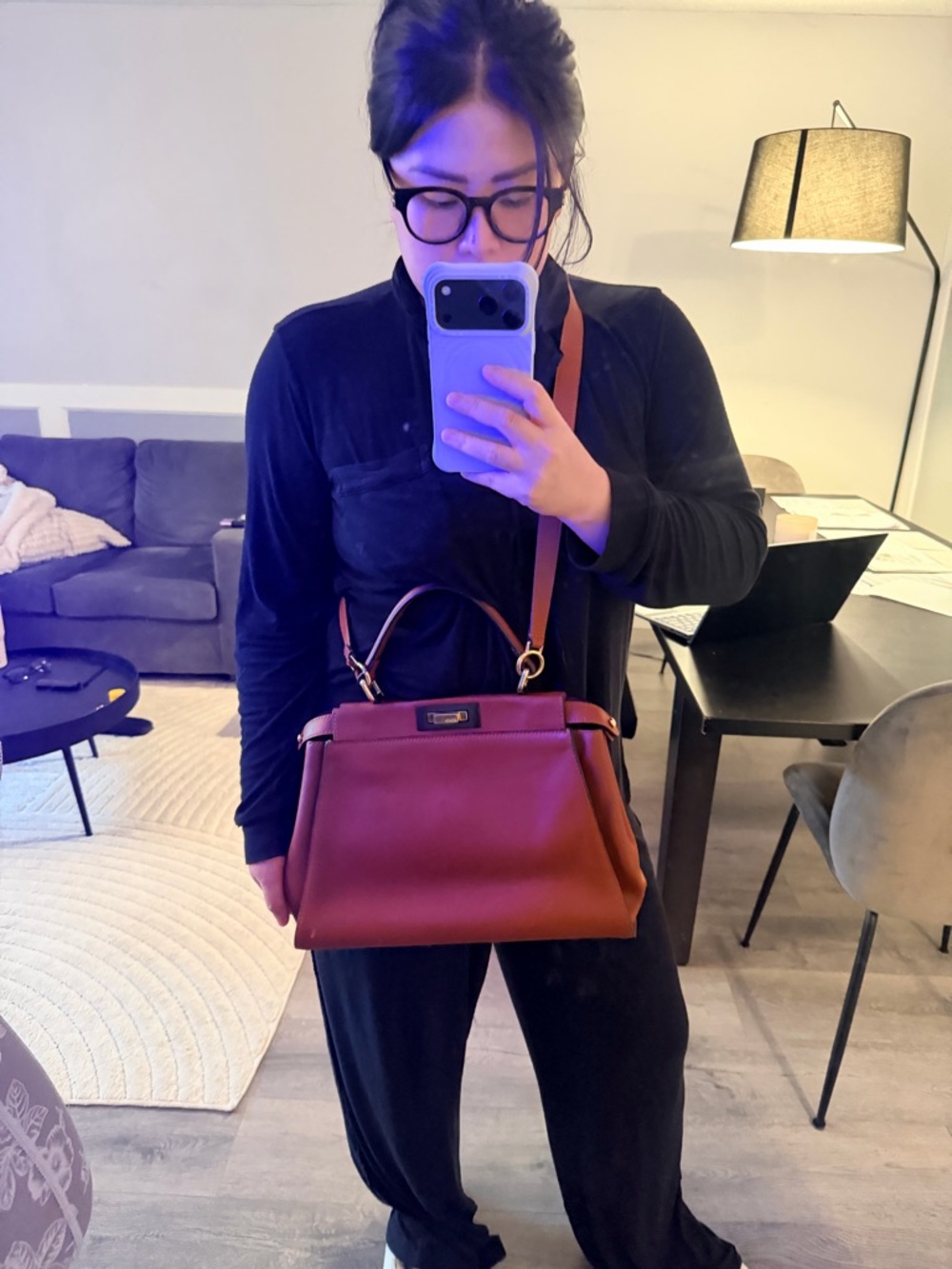 Fendi Tan Leather Peekaboo Medium Bag